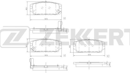 Zekkert BS-2961 - Комплект спирачно феродо, дискови спирачки vvparts.bg