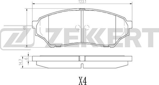 Zekkert BS-2962 - Комплект спирачно феродо, дискови спирачки vvparts.bg