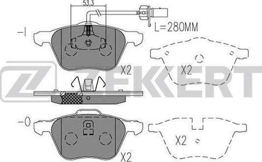 Zekkert BS-2914 - Комплект спирачно феродо, дискови спирачки vvparts.bg