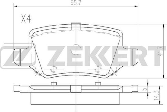 Zekkert BS-2918 - Комплект спирачно феродо, дискови спирачки vvparts.bg