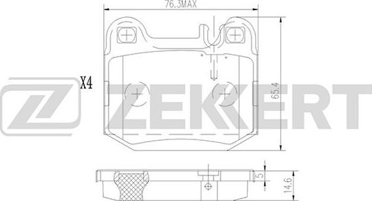 Zekkert BS-2913 - Комплект спирачно феродо, дискови спирачки vvparts.bg