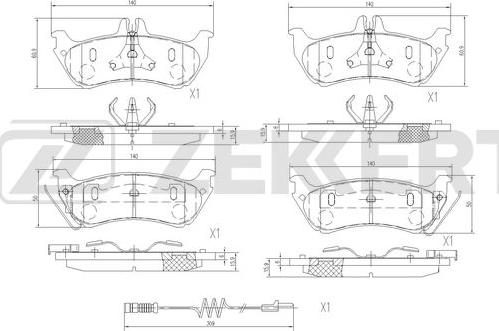 Zekkert BS-2912 - Комплект спирачно феродо, дискови спирачки vvparts.bg