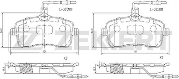 Zekkert BS-2931 - Комплект спирачно феродо, дискови спирачки vvparts.bg