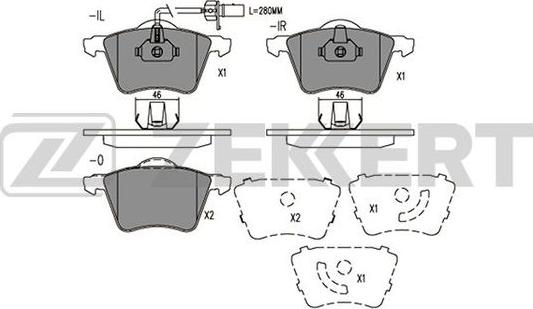 Zekkert BS-2925 - Комплект спирачно феродо, дискови спирачки vvparts.bg