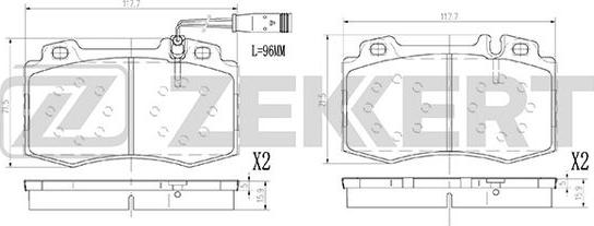 Zekkert BS-2927 - Комплект спирачно феродо, дискови спирачки vvparts.bg