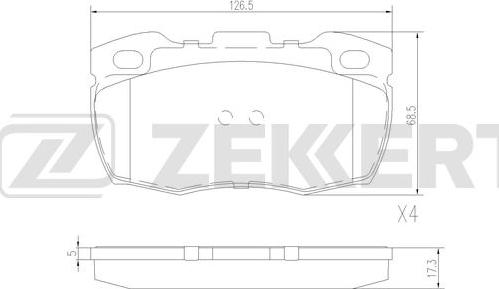 Zekkert BS-2976 - Комплект спирачно феродо, дискови спирачки vvparts.bg