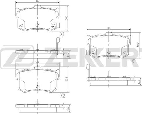 Zekkert BS-2441 - Комплект спирачно феродо, дискови спирачки vvparts.bg