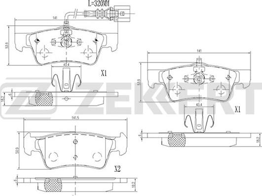 Zekkert BS-2450 - Комплект спирачно феродо, дискови спирачки vvparts.bg