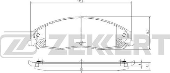 Zekkert BS-2453 - Комплект спирачно феродо, дискови спирачки vvparts.bg