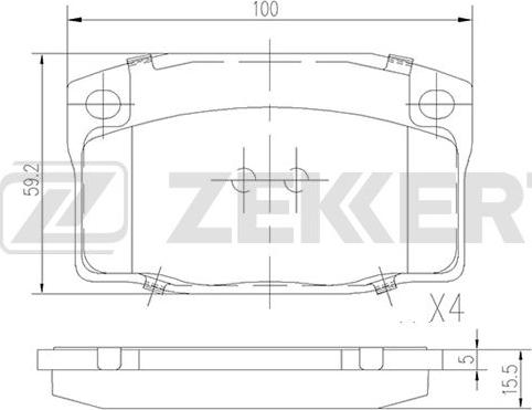 Zekkert BS-2460 - Комплект спирачно феродо, дискови спирачки vvparts.bg