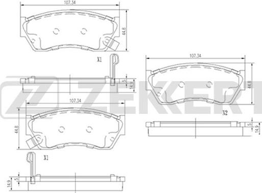 Zekkert BS-2431 - Комплект спирачно феродо, дискови спирачки vvparts.bg