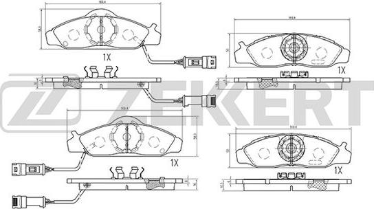 Zekkert BS-2421 - Комплект спирачно феродо, дискови спирачки vvparts.bg