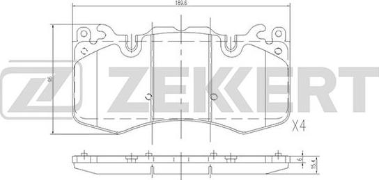 Zekkert BS-2530 - Комплект спирачно феродо, дискови спирачки vvparts.bg