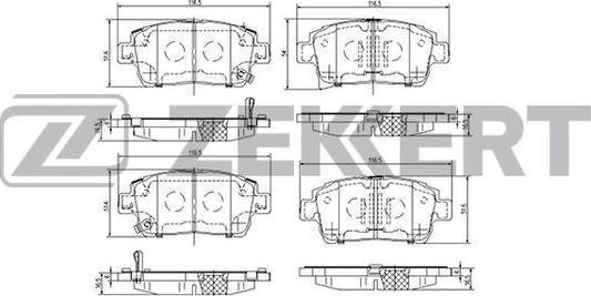 Zekkert BS-2695 - Комплект спирачно феродо, дискови спирачки vvparts.bg