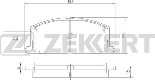 Zekkert BS-2624 - Комплект спирачно феродо, дискови спирачки vvparts.bg