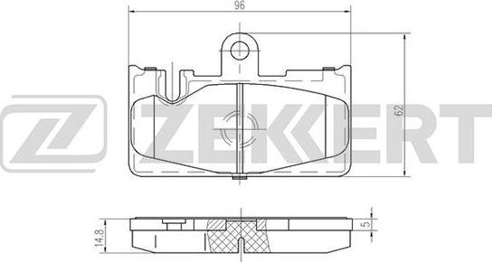 Zekkert BS-2099 - Комплект спирачно феродо, дискови спирачки vvparts.bg