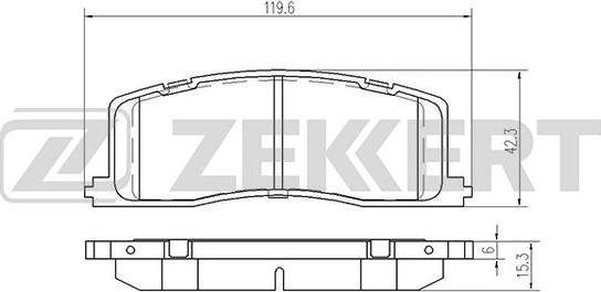 Zekkert BS-2098 - Комплект спирачно феродо, дискови спирачки vvparts.bg