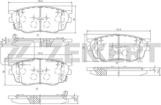 Zekkert BS-2063 - Комплект спирачно феродо, дискови спирачки vvparts.bg