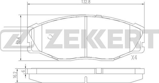 Zekkert BS-2085 - Комплект спирачно феродо, дискови спирачки vvparts.bg