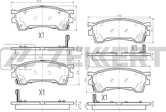 Zekkert BS-2036 - Комплект спирачно феродо, дискови спирачки vvparts.bg