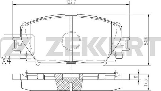 Zekkert BS-2079 - Комплект спирачно феродо, дискови спирачки vvparts.bg