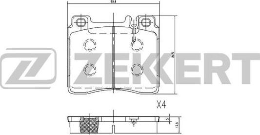 Zekkert BS-2071 - Комплект спирачно феродо, дискови спирачки vvparts.bg