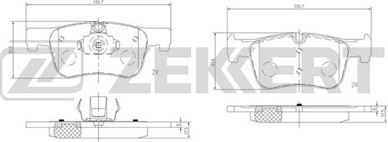 Zekkert BS-2143 - Комплект спирачно феродо, дискови спирачки vvparts.bg