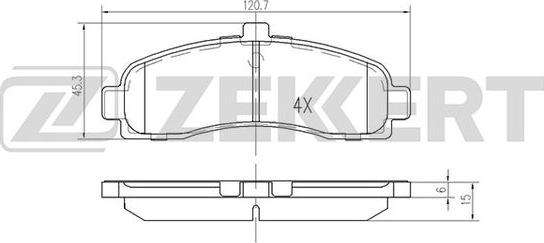 Zekkert BS-2154 - Комплект спирачно феродо, дискови спирачки vvparts.bg