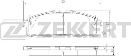 Zekkert BS-2104 - Комплект спирачно феродо, дискови спирачки vvparts.bg