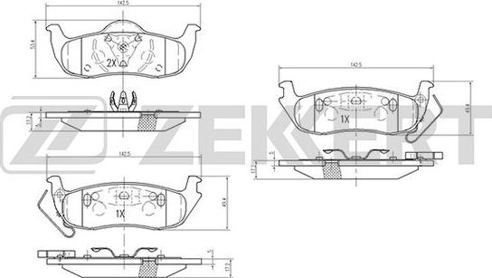 Zekkert BS-2110 - Комплект спирачно феродо, дискови спирачки vvparts.bg