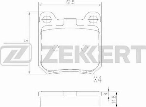 Zekkert BS-2111 - Комплект спирачно феродо, дискови спирачки vvparts.bg