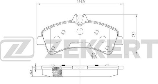 Zekkert BS-2185 - Комплект спирачно феродо, дискови спирачки vvparts.bg