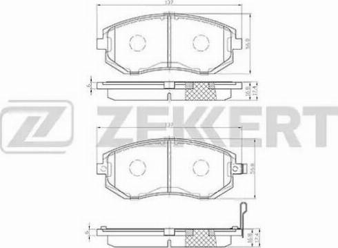 Zekkert BS-2136 - Комплект спирачно феродо, дискови спирачки vvparts.bg