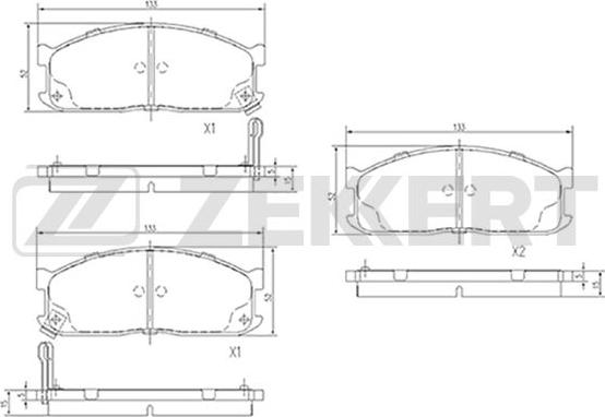 Zekkert BS-2137 - Комплект спирачно феродо, дискови спирачки vvparts.bg