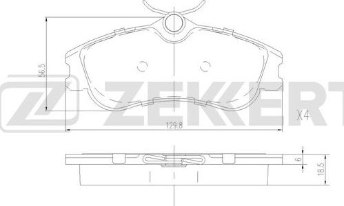 Zekkert BS-2892 - Комплект спирачно феродо, дискови спирачки vvparts.bg