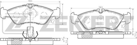 Zekkert BS-2846 - Комплект спирачно феродо, дискови спирачки vvparts.bg