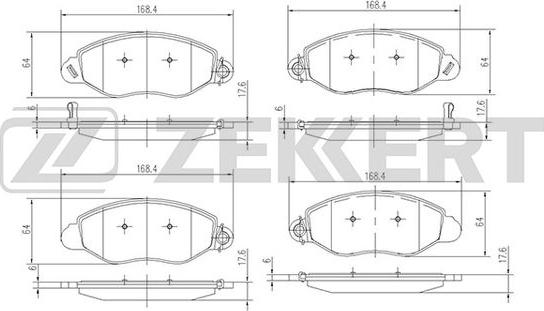 Zekkert BS-2840 - Комплект спирачно феродо, дискови спирачки vvparts.bg