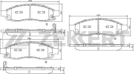 Zekkert BS-2854 - Комплект спирачно феродо, дискови спирачки vvparts.bg