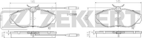 Zekkert BS-2869 - Комплект спирачно феродо, дискови спирачки vvparts.bg