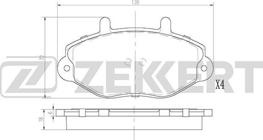 Zekkert BS-2864 - Комплект спирачно феродо, дискови спирачки vvparts.bg