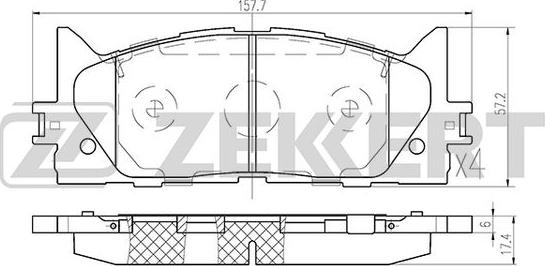 Zekkert BS-2804 - Комплект спирачно феродо, дискови спирачки vvparts.bg