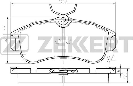 Zekkert BS-2805 - Комплект спирачно феродо, дискови спирачки vvparts.bg