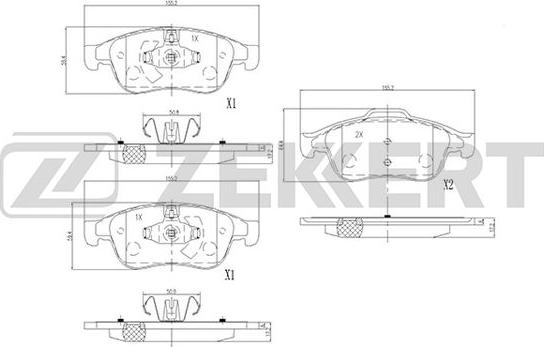 Zekkert BS-2800 - Комплект спирачно феродо, дискови спирачки vvparts.bg