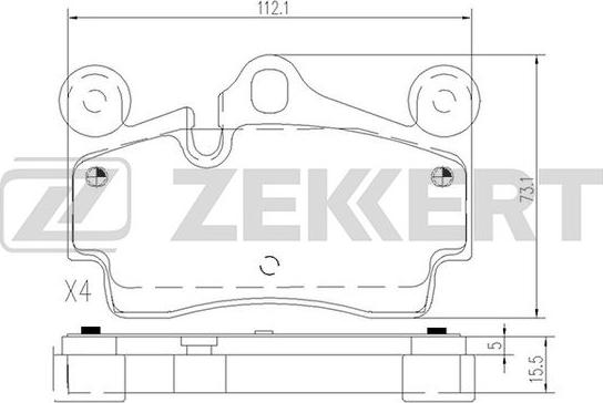 Zekkert BS-2834 - Комплект спирачно феродо, дискови спирачки vvparts.bg