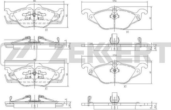 Zekkert BS-2835 - Комплект спирачно феродо, дискови спирачки vvparts.bg