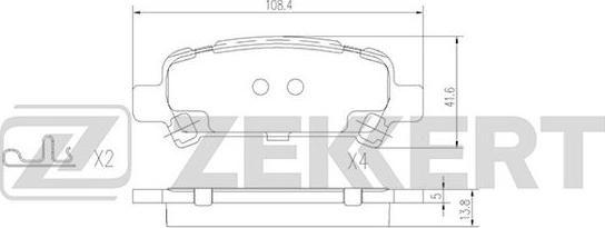 Zekkert BS-2837 - Комплект спирачно феродо, дискови спирачки vvparts.bg