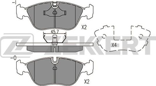 Zekkert BS-2875 - Комплект спирачно феродо, дискови спирачки vvparts.bg