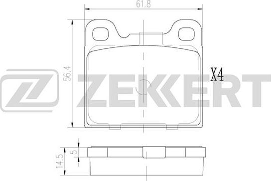 Zekkert BS-2876 - Комплект спирачно феродо, дискови спирачки vvparts.bg