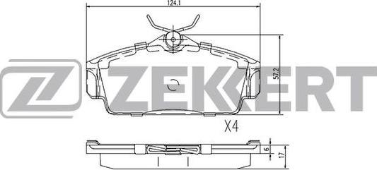 Zekkert BS-2313 - Комплект спирачно феродо, дискови спирачки vvparts.bg