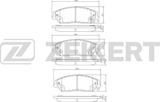 Zekkert BS-2384 - Комплект спирачно феродо, дискови спирачки vvparts.bg